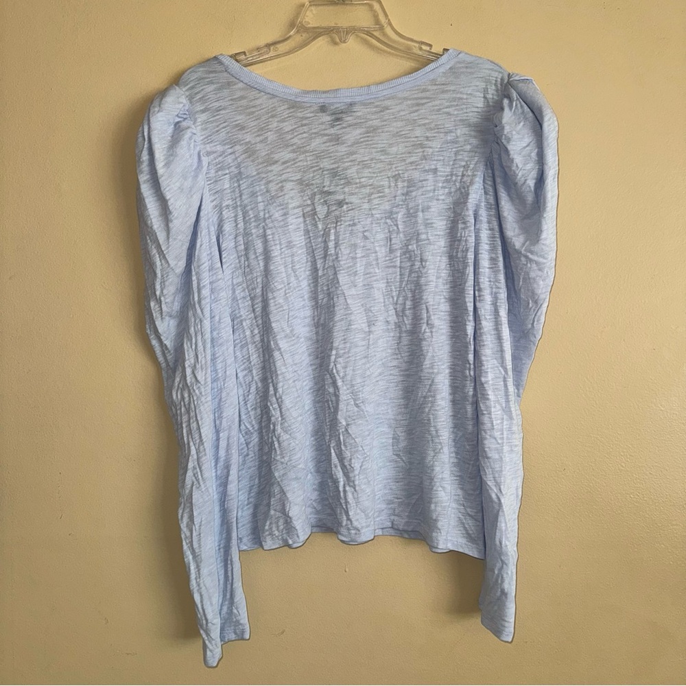 Express Light Blue Sheer Lightweight Puff Sleeve Long Sleeve Top Size XL NWT! - Picture 5 of 5